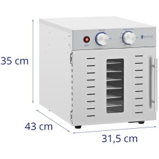Déshydrateur de sèche-linge professionnel pour aliments 8 grilles 29x29cm 22L 800W
