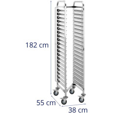 Trolley de alimento dobrável para TAC 20 x 1/1 recipientes