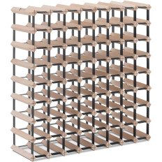 Elegantne veini rack teras ja pöök puit - 72 pudelit