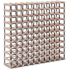 Elegante stand wijnboekkast staal en BOKOW WOOD - 110 flessen