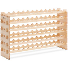 Houten Stand Wijn Boekenkast Pine Wood - 72 Flessen