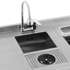 Barmain Station Barmainer Sinktisch mit Waschmaschine und Eisbehälter Edelstahl