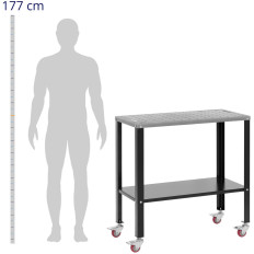 Mobilā montāžas tabula ar plauktu līdz 544 kg 91x46cm