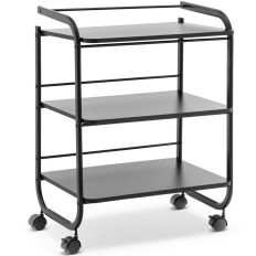 Bord kosmetisk vogn til stue 3 hylder 60x43cm - sort