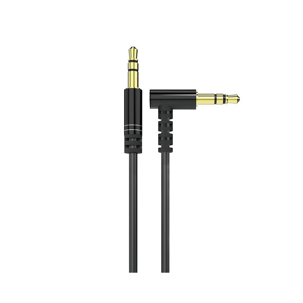 Kątowy kabel przewód audio AUX mini jack 3.5mm 1m czarny