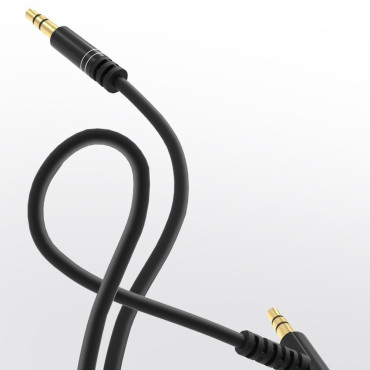 AUX AUX AUX AUX KABELY AUX KABEL 3.5mm 1m čierna