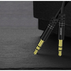 Stretchable Cable Audio Cable AUX MINI JACK 3.5mm Pavasaris 150cm melns