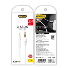 Kábel Audo AUDIO AUX MINI JACK 3.5mm 3 mező 1m fehér