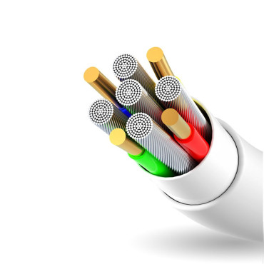 Kabeļu kabelis iPhone USB - Zibens 3A 1m balts