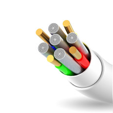 Kabeļu kabelis iPhone USB - Zibens 3A 1m balts