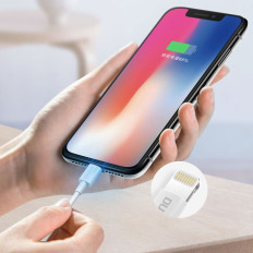 Kabeļu kabelis iPhone USB - Zibens 3A 1m balts
