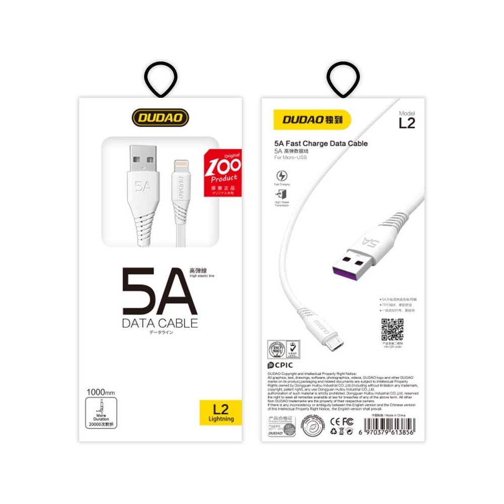 Cable de cable USB - Micro USB 5A 1M Blanco