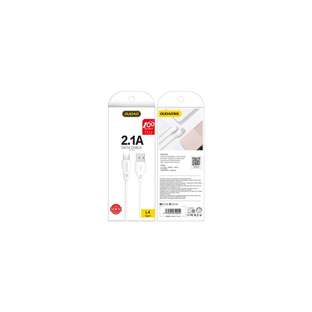 USB kabelski kabel - USB-C 2.1A 1M bela