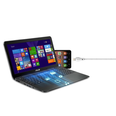 USB kabelski kabel - USB-C 2.1A 1M bela