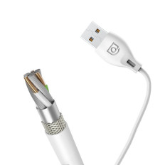 USB kabelski kabel - USB-C 2.1A 1M bela