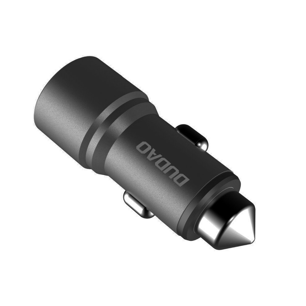 Avtomobilski polnilnik z varnostnim kladivom za 2x USB 5V 3.1A Grey