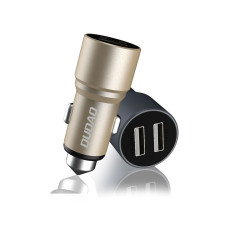 Auto lādētājs ar drošības āmuru 2x USB 5V 3.1a Gray