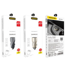 Auto lādētājs ar drošības āmuru 2x USB 5V 3.1a Gray