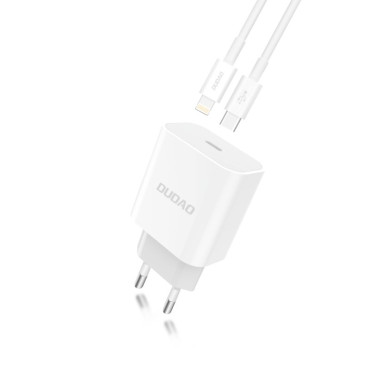 Ātra tīkla lādētājs EU USB-C PD + zibens kabelis iPhone 1M balta