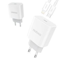 Hitri omrežni polnilnik EU USB-C PD + Lightning Cable za iPhone 1M bela