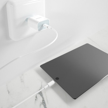 Hitri omrežni polnilnik EU USB-C PD + Lightning Cable za iPhone 1M bela