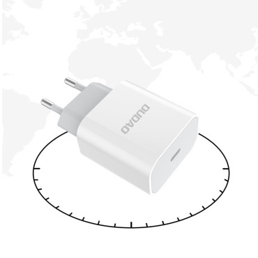Hitri omrežni polnilnik EU USB-C PD + Lightning Cable za iPhone 1M bela