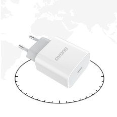 Hitri omrežni polnilnik EU USB-C PD + Lightning Cable za iPhone 1M bela