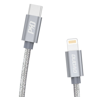 Patvarus kabelių viela iPhone USB-C - Žaibo maitinimo pristatymas 45W 1m Gray