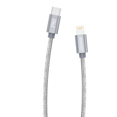 Fio de cabo durável para o iPhone USB-C - Entrega de energia de Lightning 45w 1m cinza