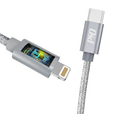 Fio de cabo durável para o iPhone USB-C - Entrega de energia de Lightning 45w 1m cinza