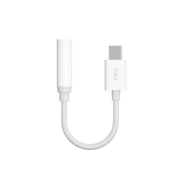 Audio adaptér adaptér pro sluchátka s USB-C na mini Jack 3,5 mm bílý