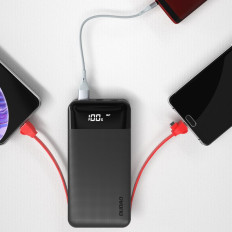 POWERBANK 10000MAH 2A + 3IN1 LIGHNLNING USB-C MICRO USB 3A ČIERNY
