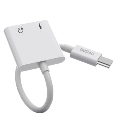 Adapter adapter USB-C Fejhallgató - USB-C + 3,5 mm Mini Jack White