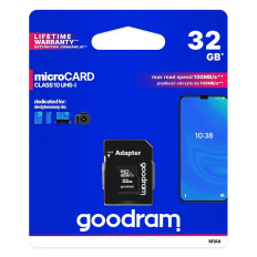 Microcard 32GB Micro SD HC UHS-I klase 10 + SD adapteris