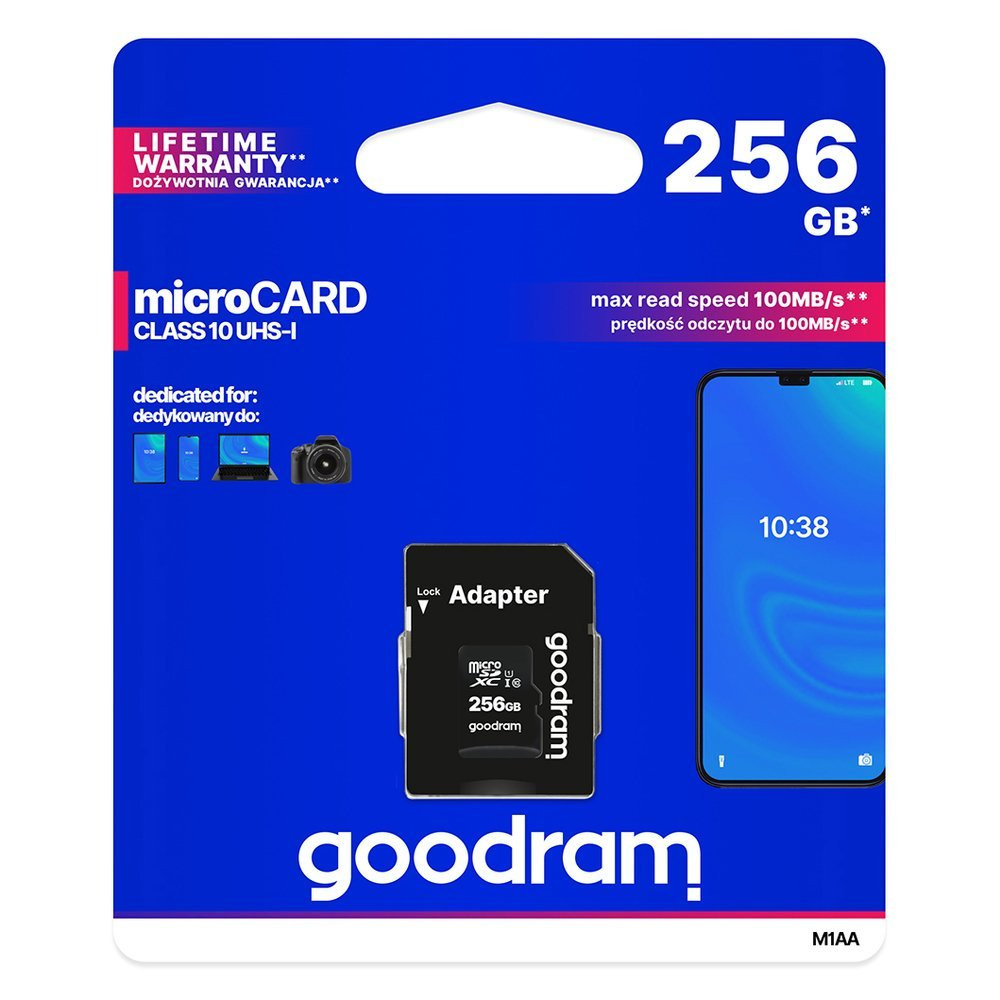 Microcard 256GB Micro SD XC UHS-I klase 10 + SD adapteris