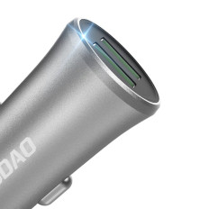 Carregador de carro inteligente R6S 2X USB 3.4A prata