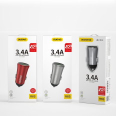 Carregador de carro inteligente R6S 2X USB 3.4A prata