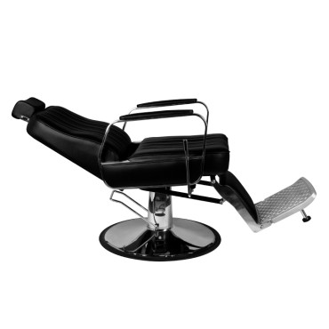 Fauteuil de barbier Gabbiano Patrizio noir — vue latérale