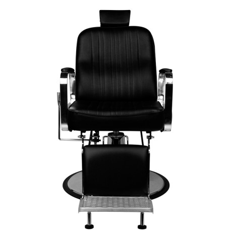Fauteuil de barbier Gabbiano Patrizio noir — vue de face