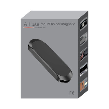 Self-adhesive car magnetic handle on black dashboard