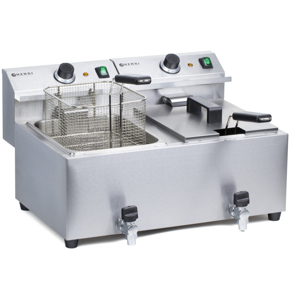 Friggitrice con MasterPro 230V 7KW 2 x 8L - Hendi 209301