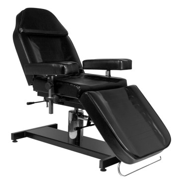 Sedia tatuaggi professionale PRO INK 210h nera — vista laterale