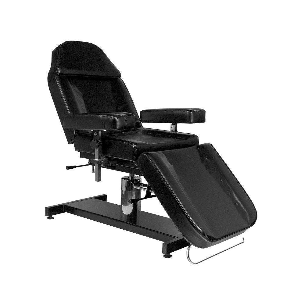 Tattoo-Stuhl PRO INK 210h Schwarz mit manuellen Verstellmöglichkeiten — Seitenansicht