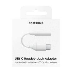 Adapterio ausinių adapteris 3.5mm Mini Jack Moteris - USB-C Vyras baltas