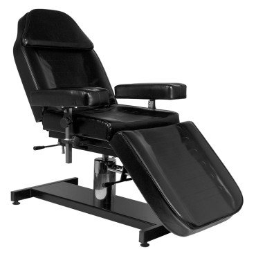 Fauteuil de tatouage professionnel PRO INK 210h noir — vue latérale