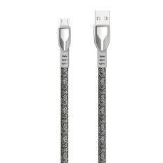 Izturīgs stieples kabelis pīts USB - Micro USB 5A 1m pelēks