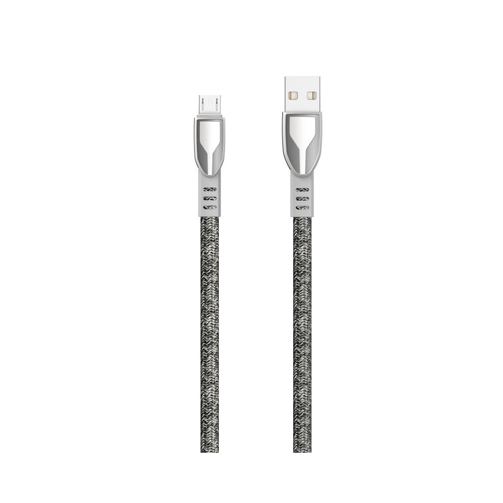 Izturīgs stieples kabelis pīts USB - Micro USB 5A 1m pelēks