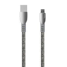 Izturīgs stieples kabelis pīts USB - Micro USB 5A 1m pelēks