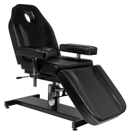 Cadeira de tatuagem profissional PRO INK 210h preta — vista lateral