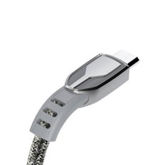 Izturīgs stieples kabelis pīts USB - Micro USB 5A 1m pelēks
